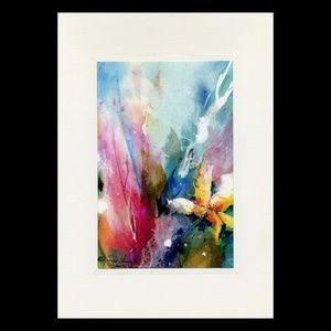 Floral Print In Lightweight Presentation Mat - Yellow Flower